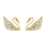 Swarovski Crystal JEWELRY Pierced Earrings SWAN, Gold -5083132