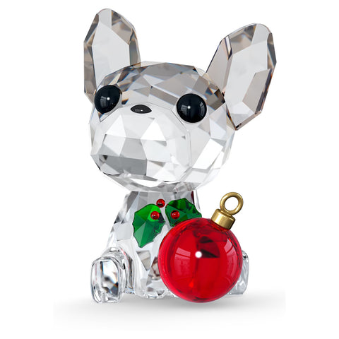 Swarovski Crystal Christmas Figurine Holiday Cheers French Bulldog -5625662