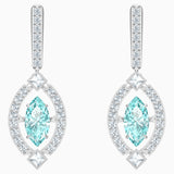 Swarovski SPARKLING DANCE PIERCED EARRINGS, Green, Rhodium -5485723