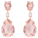 Swarovski Vintage Drop Pierced Earrings Pink, Rose-gold-5424361