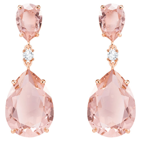 Swarovski Vintage Drop Pierced Earrings Pink, Rose-gold-5424361