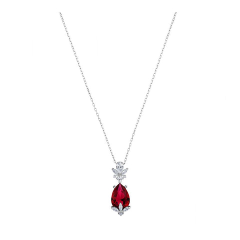 Swarovski Necklace Jewelry LOUISON PENDANT, Red, Rhodium -5495077