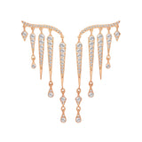 Swarovski Clear Crystal Pierced Dangle Earrings FLAME Rose Gold #5230724