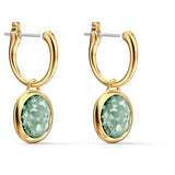 Swarovski TAHLIA Mini Hoop Pierced Earrings, Green, Gold-tone plated -5572587