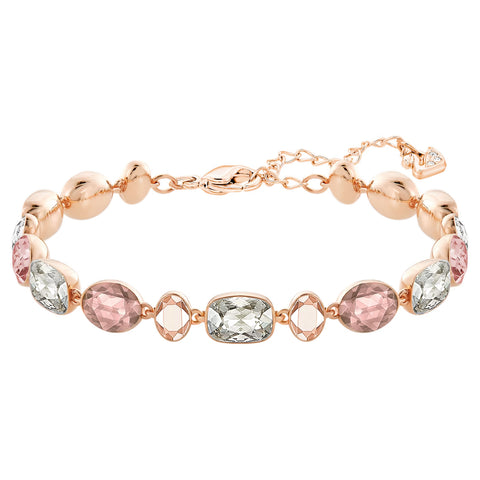Constella bracelet, Round cut, White, Rose gold-tone plated | Swarovski