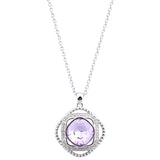 Swarovski Violet Crystal ABANA Pendant Necklace Rhodium Plated #5036788