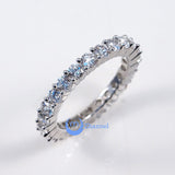 Wedding ETERNITY RING 3mm Band Signity CZ Rhodium over Sterling Silver