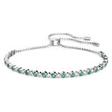 Swarovski Subtle Bracelet Round Cut, Green, Rhodium plated -5632064