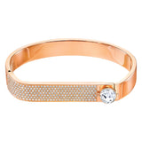 Swarovski Bangle Bracelet FORWARD Rose Gold Plated, Clear Crystal, Medium - 5233964