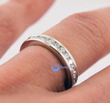 Eternity Wedding Band 3mm Women's Ring Channel Set CZ Sterling Silver