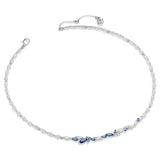 Swarovski Louison All-Around necklace Leaf, Blue, Rhodium plated -5536547