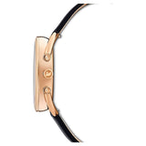 Swarovski Crystalline Glam Watch Leather strap, Black, Rose gold-tone -5452452