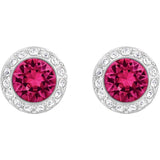 Swarovski Red Crystal ANGELIC Pierced Earring, Rhodium -5446022