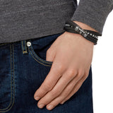 Swarovski Men's Bracelet ALTO BRACELET, LEATHER, Black, Large -5185337