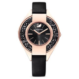 Swarovski Crystalline Sporty Watch Leather strap, Black, Rose gold -5547632