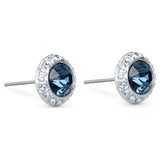 Swarovski ANGELIC Stud Pierced Earrings Blue, Rhodium plated -5536770