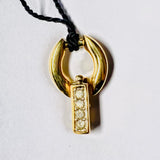Vintage Swarovski Small Pave Jewelry Necklace Extender, Gold Tone -NEX961069