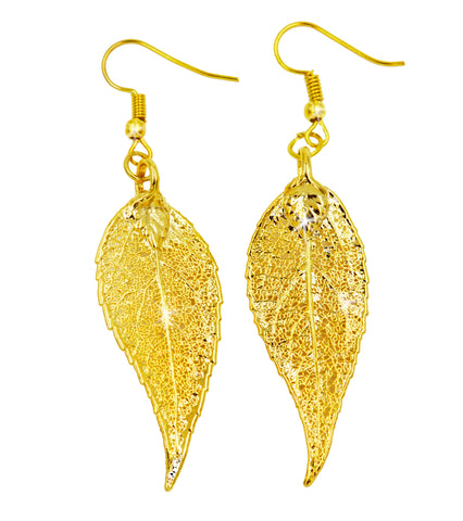 Gold Large Leaf Earrings – Rebecca Hook Jewelry