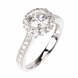1ct Round Cut Engagement Wedding Ring Signity CZ Rhodium Sterling Silver