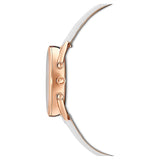 Swarovski Crystalline Glam Watch Leather strap, White, Rose gold-tone -5452459