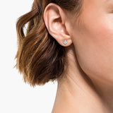 Swarovski Tennis stud earrings Round cut, White, Rhodium plated -5565604