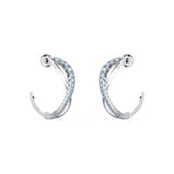 Swarovski Twist Hoop Earrings Blue, Rhodium plated-5582807