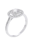 Swarovski Clear Crystal Engagement Ring ATTRACT LIGHT DUAL Rhodium