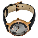Swarovski CRYSTAL LAKE Watch Leather strap, Black, Rose-gold tone PVD -5416009
