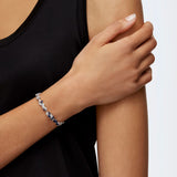 Swarovski Louison bracelet Leaf, Blue, Rhodium plated -5536548