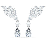 Swarovski Tennis Deluxe Drop earrings Mixed cuts, Gray, Rhodium plated -5562086