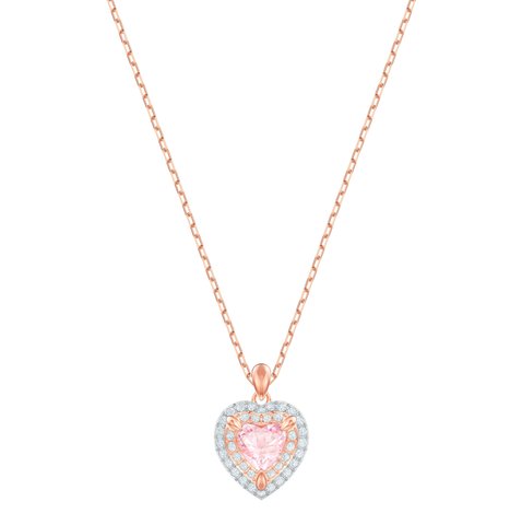 Swarovski Jewelry ONE HEART PENDANT Necklace, Rose Gold -5439314