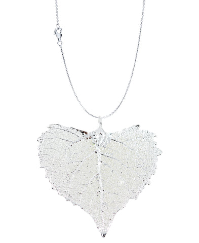 Real Leaf PENDANT with chain COTTONWOOD Dipped in Silver Genuine Leaf Necklace
