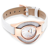 Swarovski Crystalline Sporty Watch Leather strap, White, Rose gold -5547635