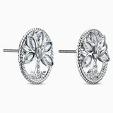 Swarovski Pierced Earrings SYMBOLIC TREE OF LIFE Studs, White, Rhodium -5540301