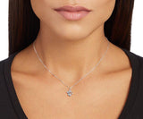 Swarovski Tanzanite Crystal Pendant CALMLY Rhodium Plated Necklace #5101326