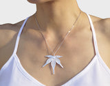 Real Leaf PENDANT with Chain Japanese Maple Dipped in Silver Genuine Leaf Necklace