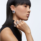 Swarovski Mesmera clip earring Single, Triangle cut, White, Rhodium plated -5600753