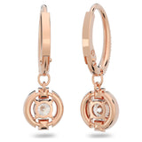 Swarovski Sparkling Dance drop earrings Round cut, White, Rose gold-tone plated -5627350