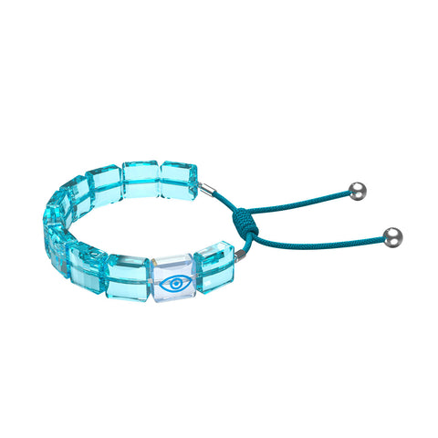 Swarovski Letra Bracelet, Evil Eye, Blue and Rhodium Plated -5614971