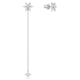 Swarovski Crystal Magic Chain Pierced Earrings, White, Rhodium Plated -5566677