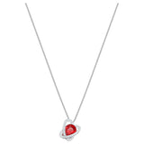 Swarovski Outstanding PEAR Pendant Necklace, Red & Clear, Rhodium -5455036
