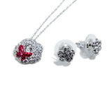 Swarovski Clear/Pink Crystal BILLY Set BUTTERFLY Earrings & Necklace #5086251