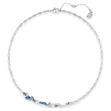 Swarovski Louison All-Around necklace Leaf, Blue, Rhodium plated -5536547
