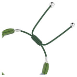 Swarovski Letra Bracelet PEACE, Green, Rhodium Plated - 5615003