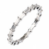 Wedding ETERNITY RING 2mm Band Signity CZ Rhodium over Sterling Silver