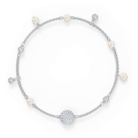 Swarovski Remix Delicate Pearl Strand Bracelet, White, Rhodium, L-5572078