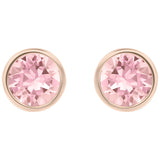 Swarovski Light Rose Crystal Solitaire Studs Pierced Earrings Rose Gold #5101339