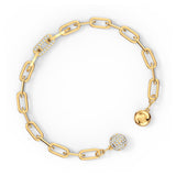 Swarovski The Elements Chain Bracelet, White, Gold tone plating, Medium -5560666
