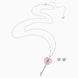 Swarovski Crystal Jewelry ENGAGED SET HEART, Pink, Reversible -5261327