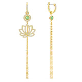 Swarovski Symbolic Lotus Pierced Earrings Green, Gold-tone plated -5522840
